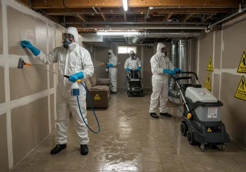 Basement Moisture Removal and Structural Drying process in Clayton, AL